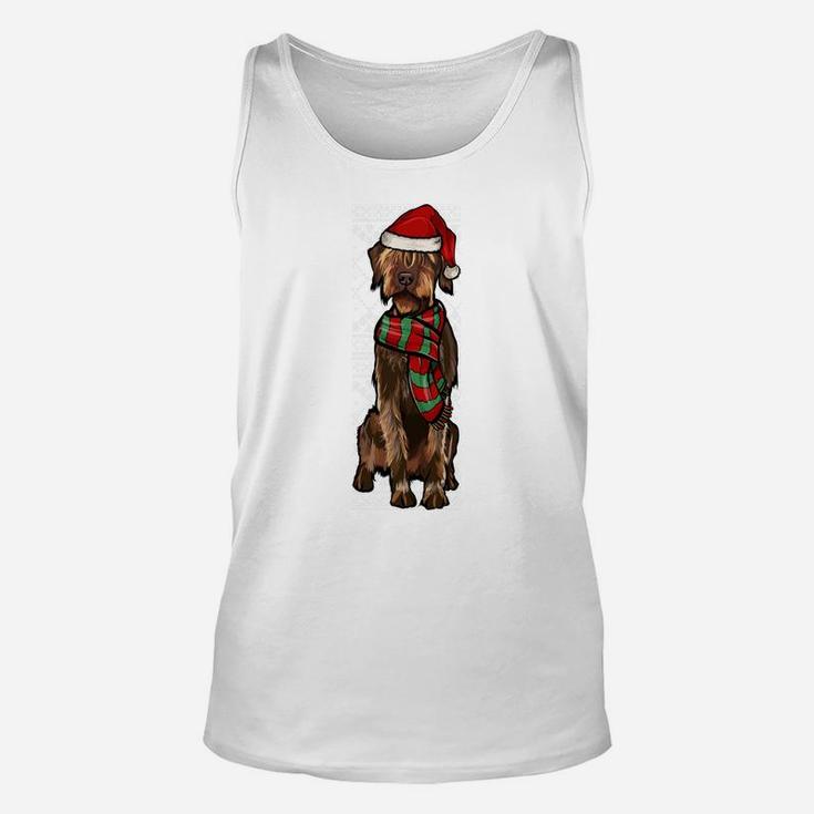 Xmas Wirehaired Pointing Griffon Santa Claus Ugly Christmas Sweatshirt Unisex Tank Top