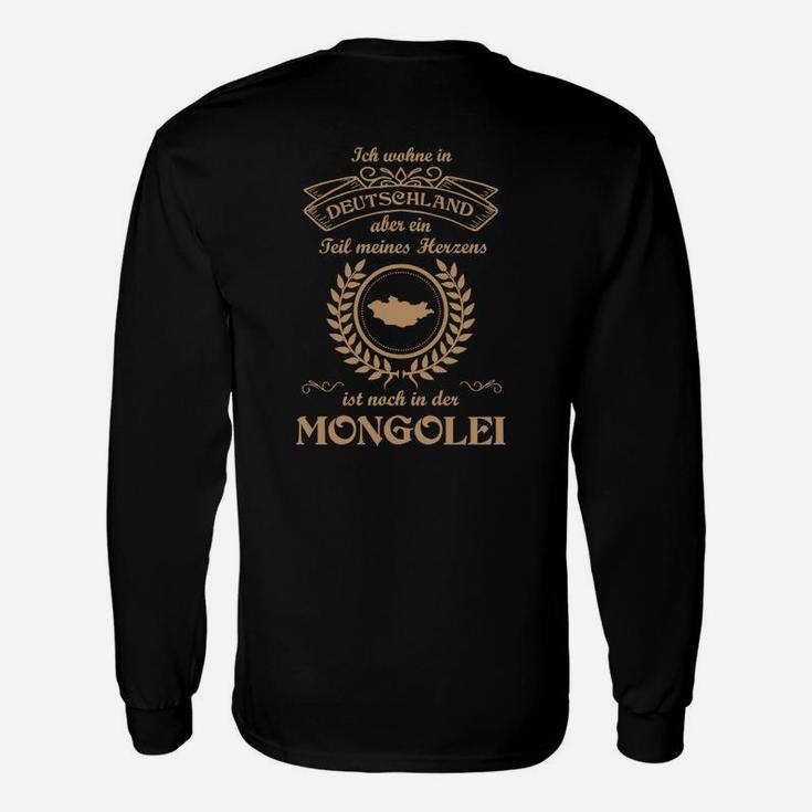 Deutschland Mongolei Spruch Schwarzes Langarmshirts, Humorvolles Design