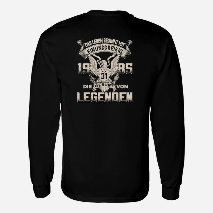 Geburt von Legenden 1985 Langarmshirts, Adlermotiv Jahrgang Tee