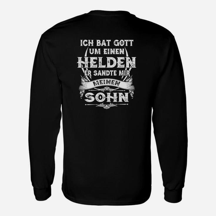 Schwarzes Herren-Langarmshirts Gott sandte meinen Sohn - Heldenspruch Design