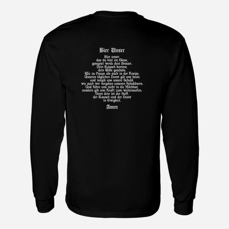 Schwarzes Langarmshirts Bier Unser Gebet - Humorvolles Tee für Bierliebhaber