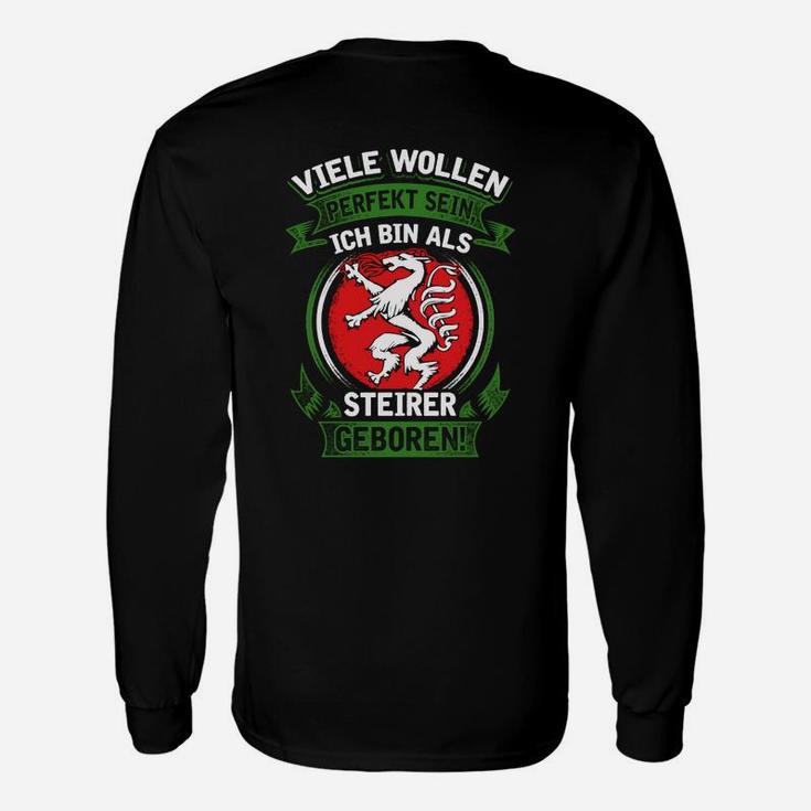 Schwarzes Langarmshirts für Herren, Steiermark-Stolz & Wappen