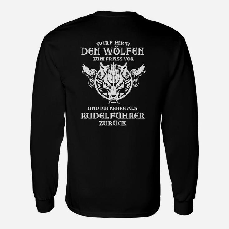 Wolfsrudel Führer Schwarzes Langarmshirts, Motiv & Spruch für Anführer