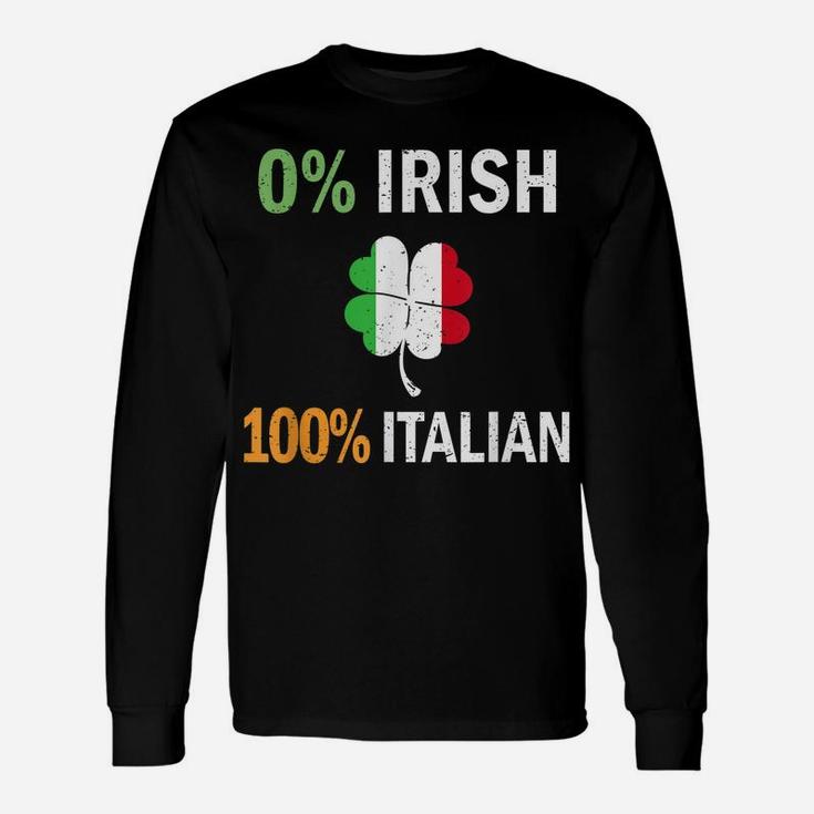 0 Irish 100 Italian Italy Flag Shamrock Vintage T Shirt Unisex Long Sleeve