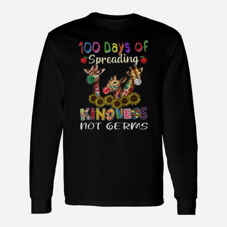 100Th Day Of School 100 Days Of Spreading Kindness Not Germs Raglan Baseball Tee Unisex Long Sleeve