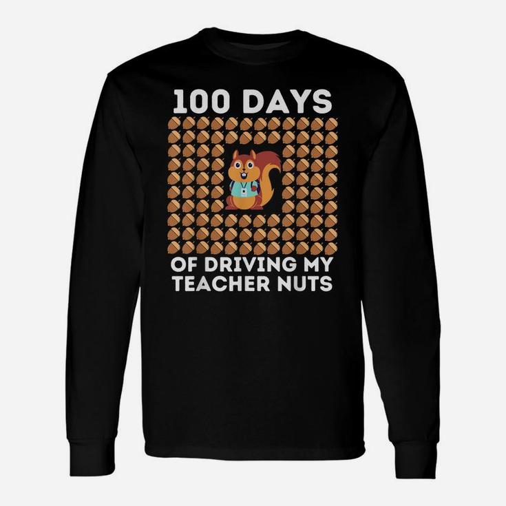 100Th Day Of School Cool Squirrel - Funny 100 Days Of School Unisex Long Sleeve