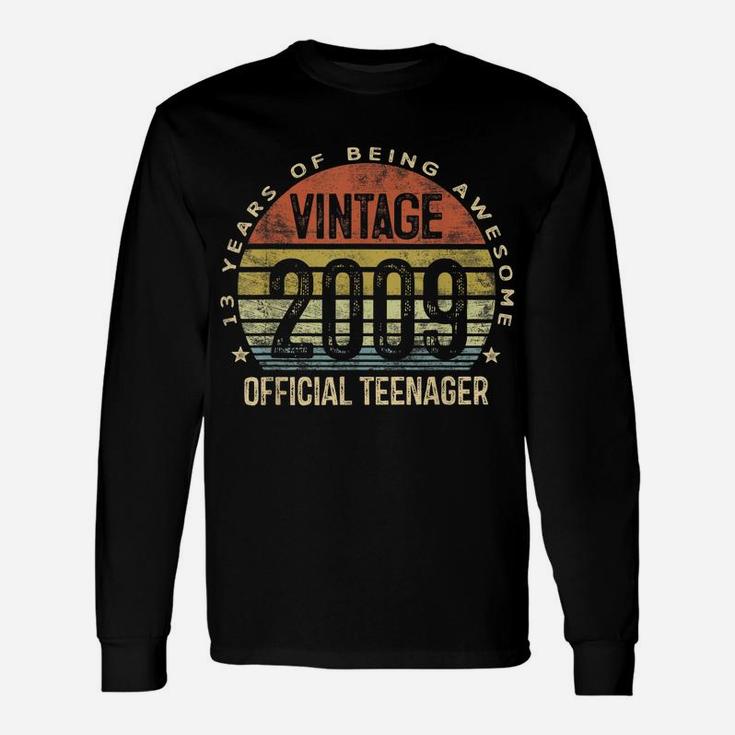 13Th Birthday Gifts Vintage 2009 Official Teenager 13 Yr Old Unisex Long Sleeve