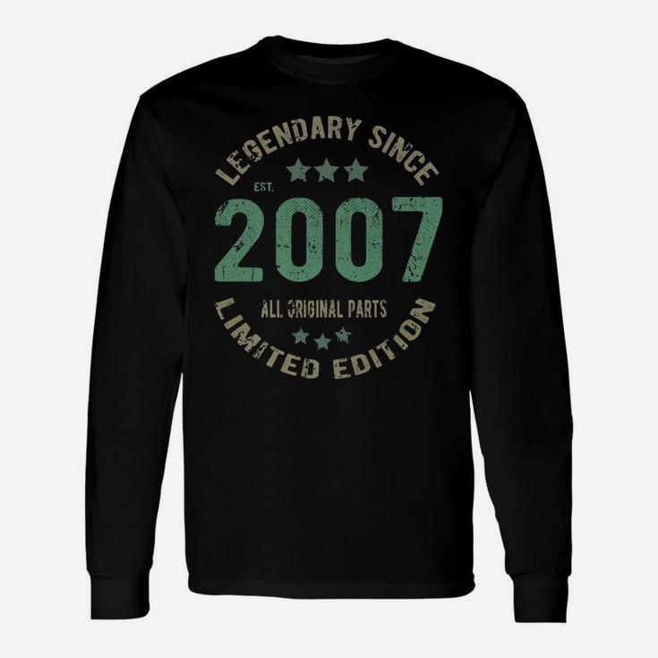 14 Years Old Bday Legend Since 2007 - Vintage 14Th Birthday Unisex Long Sleeve