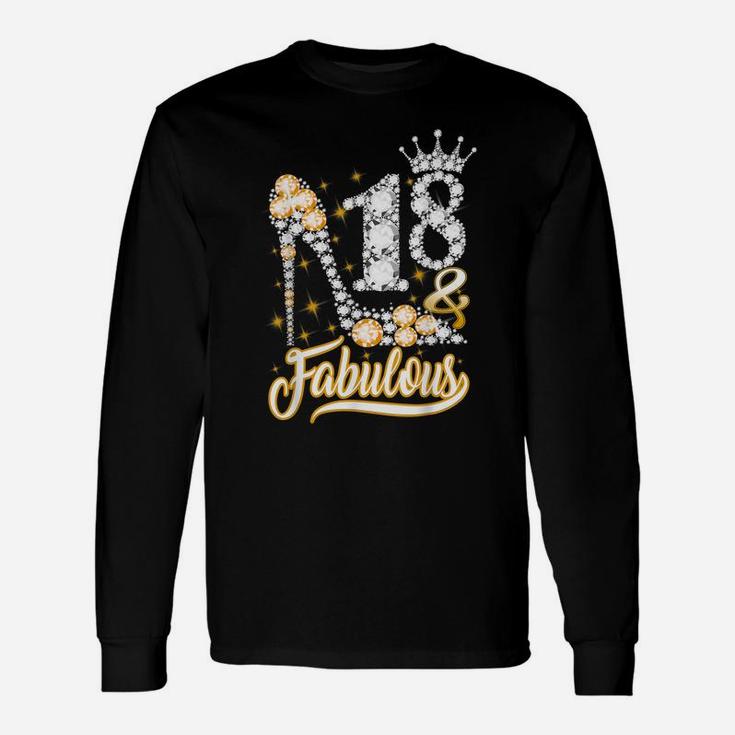 18 & Fabulous 18 Years Old 18Th Birthday Diamond Crown Shoes Unisex Long Sleeve