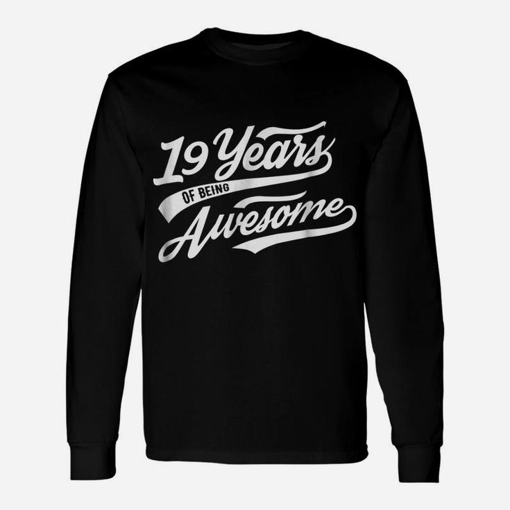 19 Years Of Being Awesome 19Th Wedding Aniversary Shirt Gift Unisex Long Sleeve