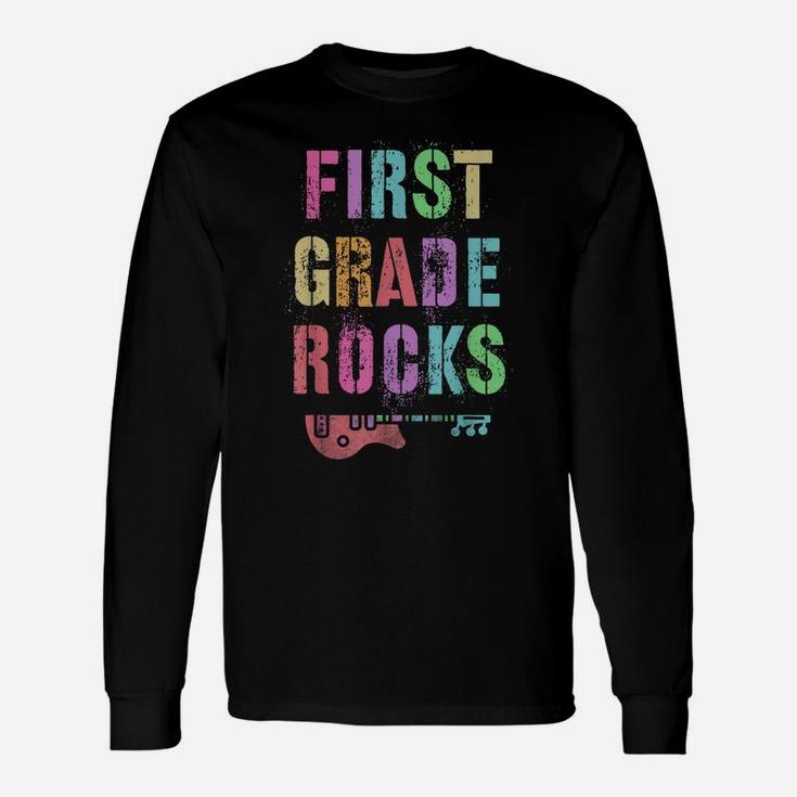 1St Grade Rocks Student Teacher Rockstar Team Rocking Is My Unisex Long Sleeve