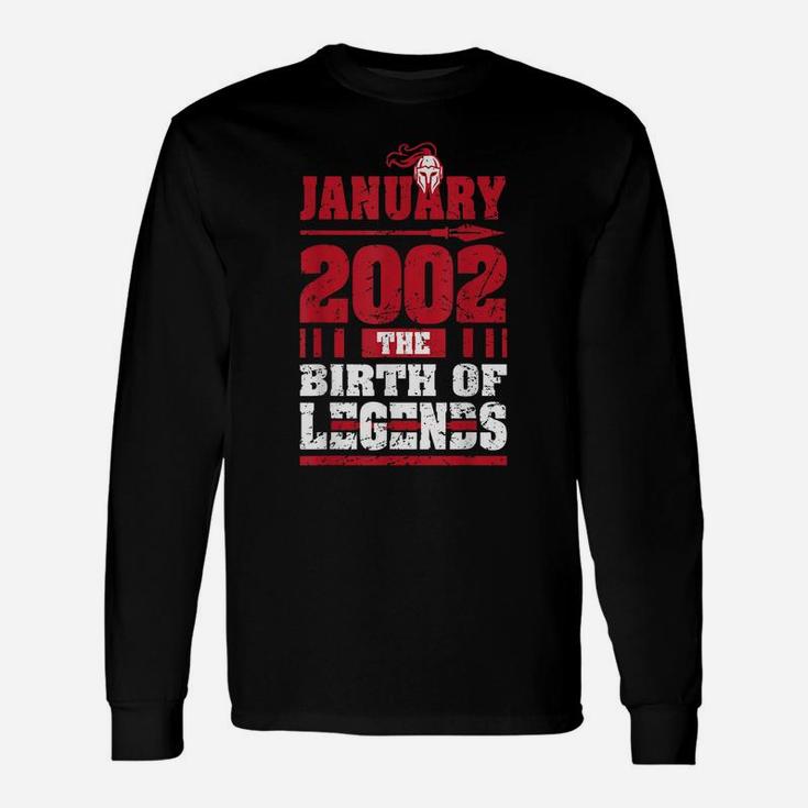 2002 The Birth Of Legends Fun Gift For 18 Yrs Years Old 18Th Unisex Long Sleeve