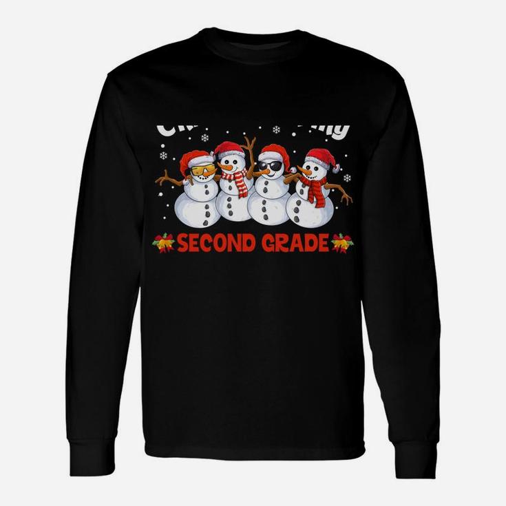 2Nd Teacher Christmas Chillin With My Second Grade Snowmies Unisex Long Sleeve