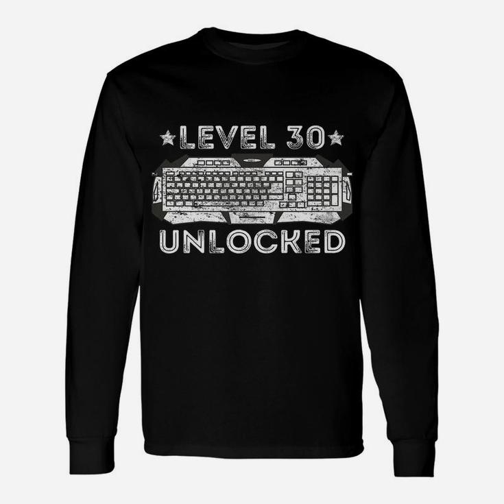 30Th Gamer Birthday Men's Level 30 Complete 30 Years Unisex Long Sleeve