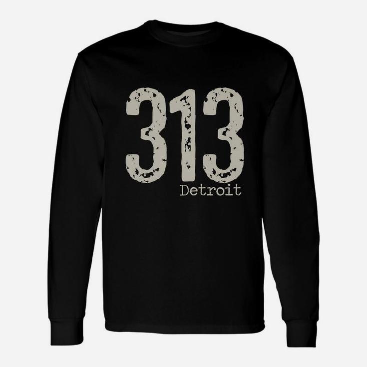313 Detroit Area Code Long Sleeve T-Shirt