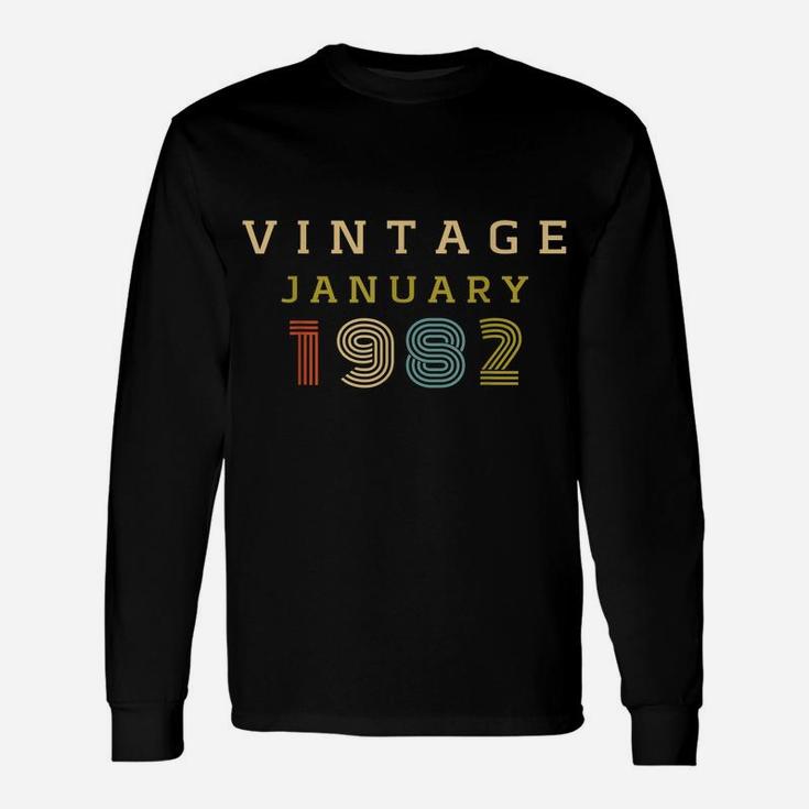 38 Year Old Birthday Gift Vintage 1982 January Unisex Long Sleeve