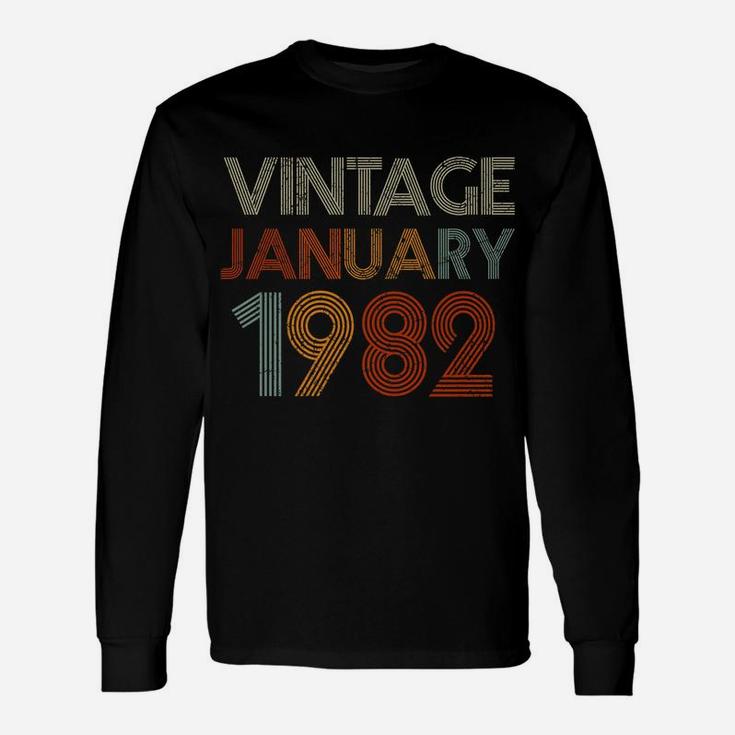 39 Years Old Retro Birthday Gift Vintage January 1982 Unisex Long Sleeve