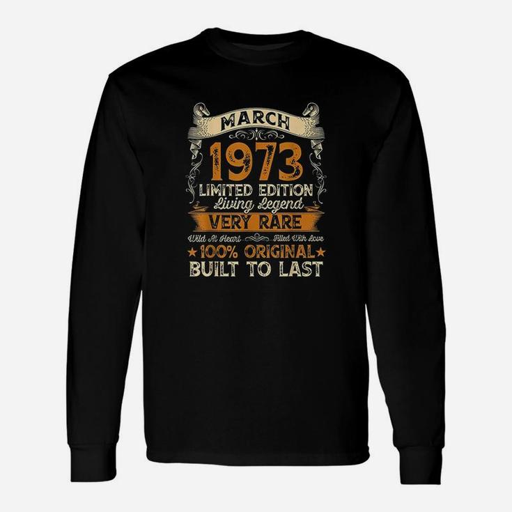 48Th Birthday Gift 48 Years Old Retro Vintage March 1973 Unisex Long Sleeve