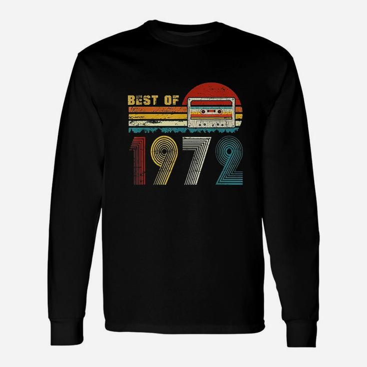 49Th Bday Gifts Best Of 1972 Retro Cassette Tape Vintage Unisex Long Sleeve
