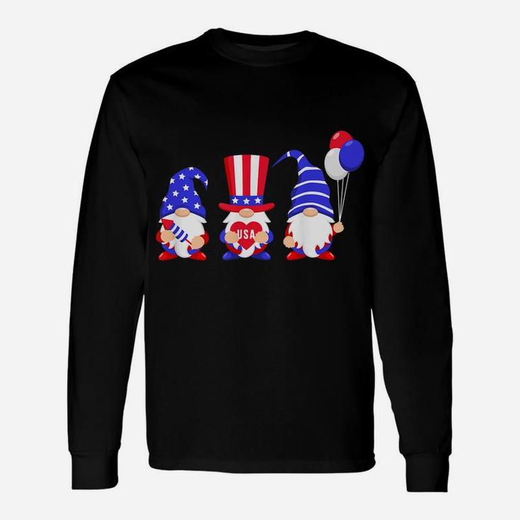4Th Of July Gnomes Patriotic Usa Flag Independence Day Tee Unisex Long Sleeve