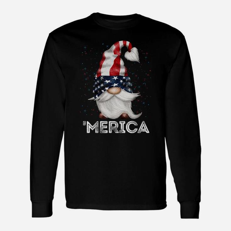 4Th Of July Patriotic Gnome American Flag Colored Gnome Unisex Long Sleeve