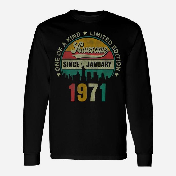 50 Years Old Vintage January 1971 50Th Birthday Gift Unisex Long Sleeve