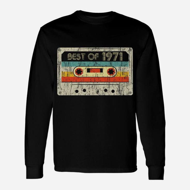 50Th Birthday Gifts Best Of 1971 Retro Cassette Tape Vintage Unisex Long Sleeve