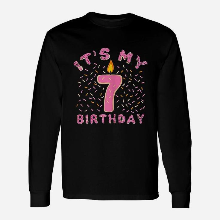7Th Birthday 7 Years Old Donut Lover Unisex Long Sleeve