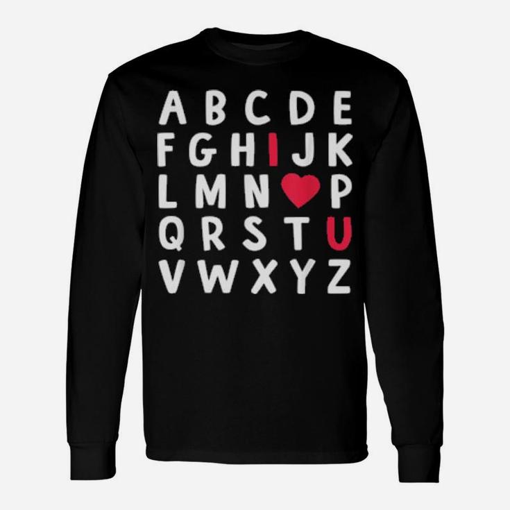 Abc Alphabet I Love You English Teacher Valentines Day Long Sleeve T-Shirt