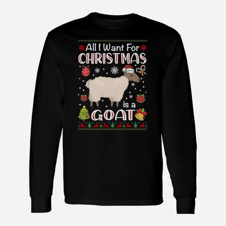 All I Want Is A Goat For Christmas Ugly Xmas Pajamas Sweatshirt Unisex Long Sleeve