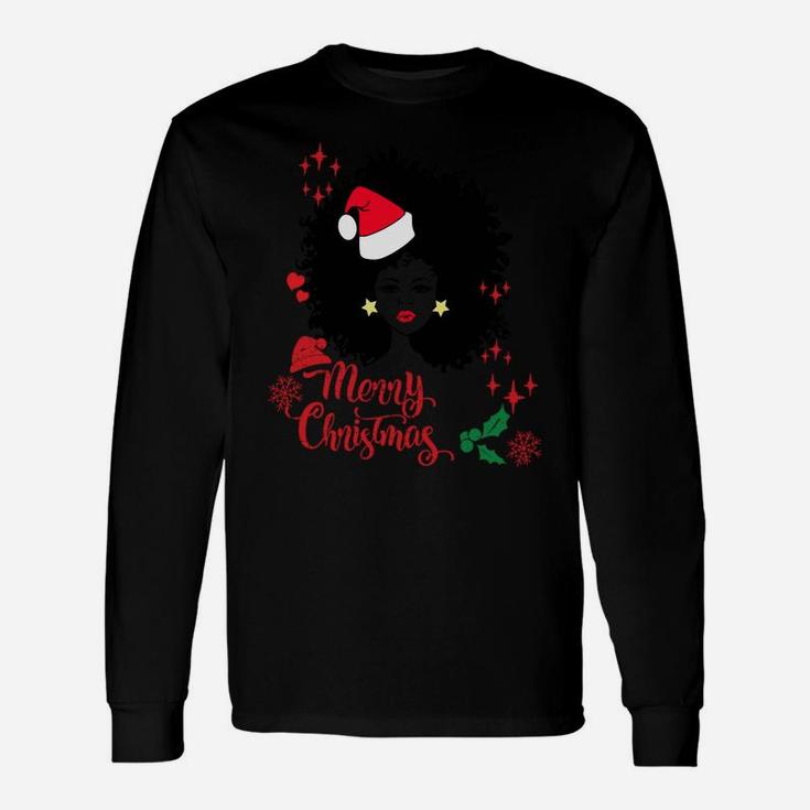 American African Christmas Santa Claus Sweatshirt Unisex Long Sleeve