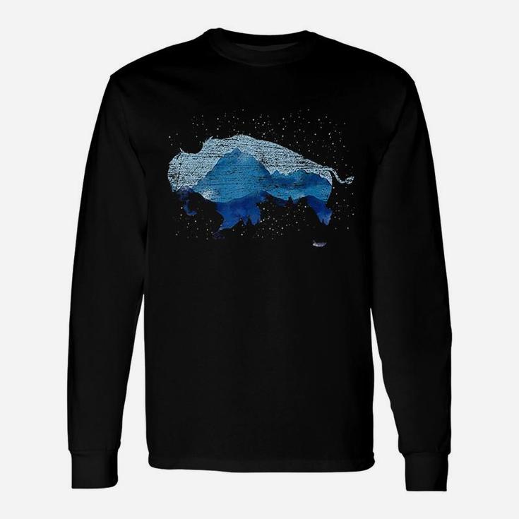 American Bison Nature Mountains Countryside Buffalo Unisex Long Sleeve
