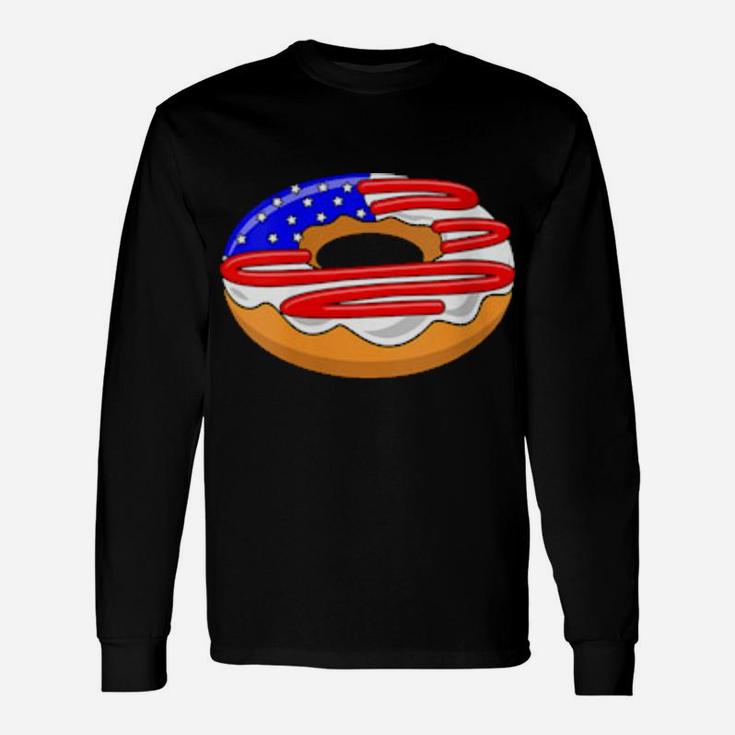 American Flag 4Th Of July Donut Long Sleeve T-Shirt