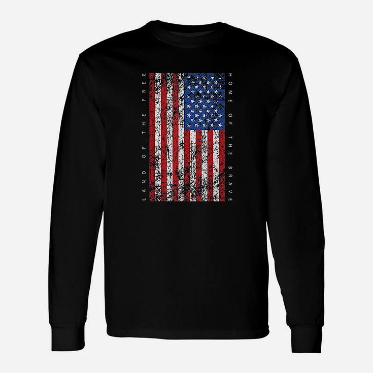 American Flag Land Of The Free Home Of The Brave Unisex Long Sleeve
