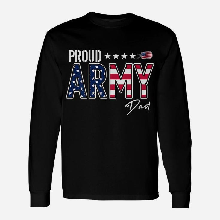 American Flag Proud Army Dad Unisex Long Sleeve