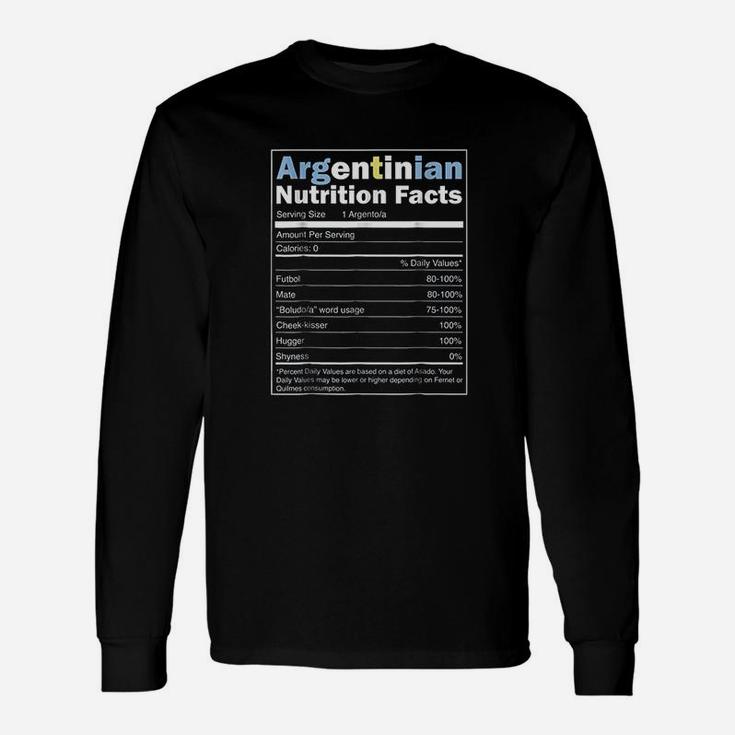 Argentina  Funny Argentinian Nutrition Facts Unisex Long Sleeve