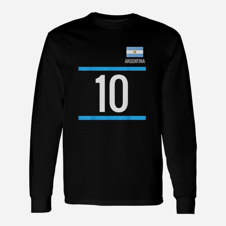 Argentina Soccer With Number 10 Unisex Long Sleeve