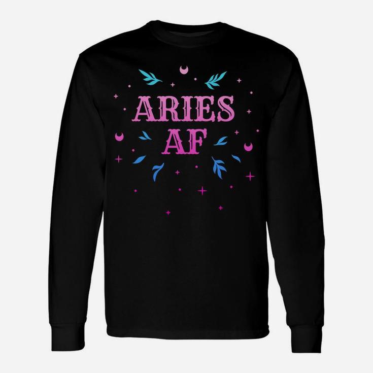 Aries Af  Pink Aries Zodiac Sign Horoscope Birthday Gift Unisex Long Sleeve