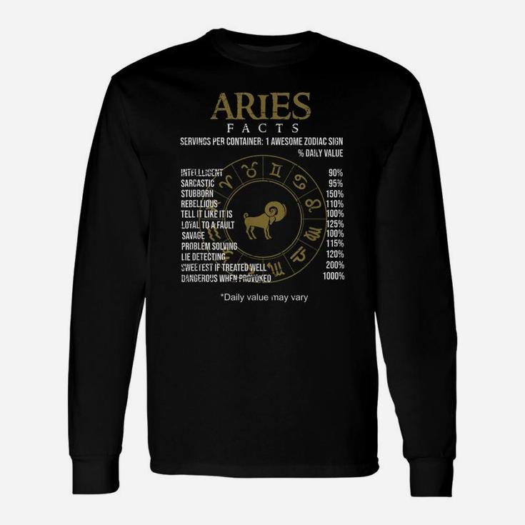 Astrological Sign Aries Facts Zodiac Sign Unisex Long Sleeve