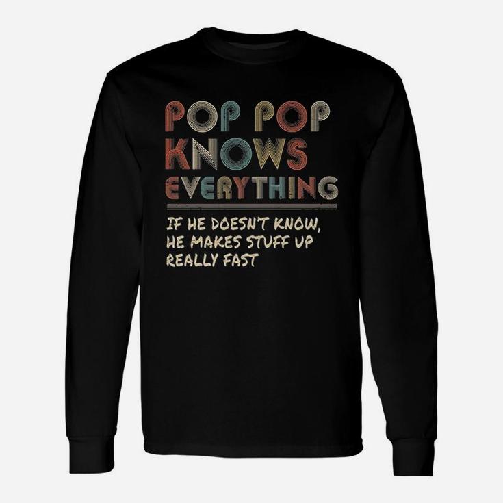 Ateesdas Pop Pop Know Everything Vintage Pop Pop Unisex Long Sleeve