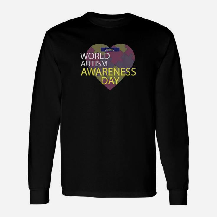 Autism Awareness Kindness Ribbon Heart Neurodiversity Long Sleeve T-Shirt
