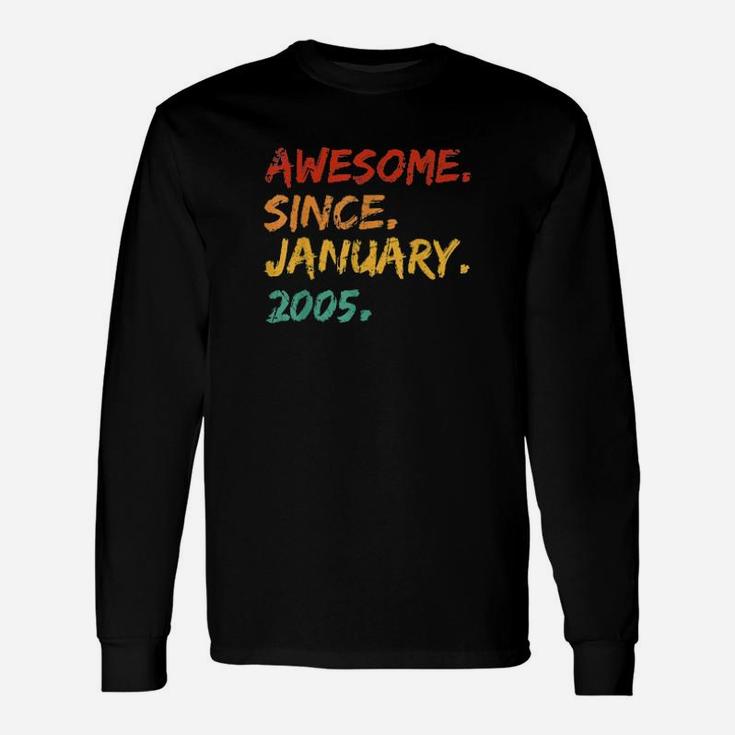 Awesome Since January 2005 Birthday Vintage Distressed Long Sleeve T-Shirt