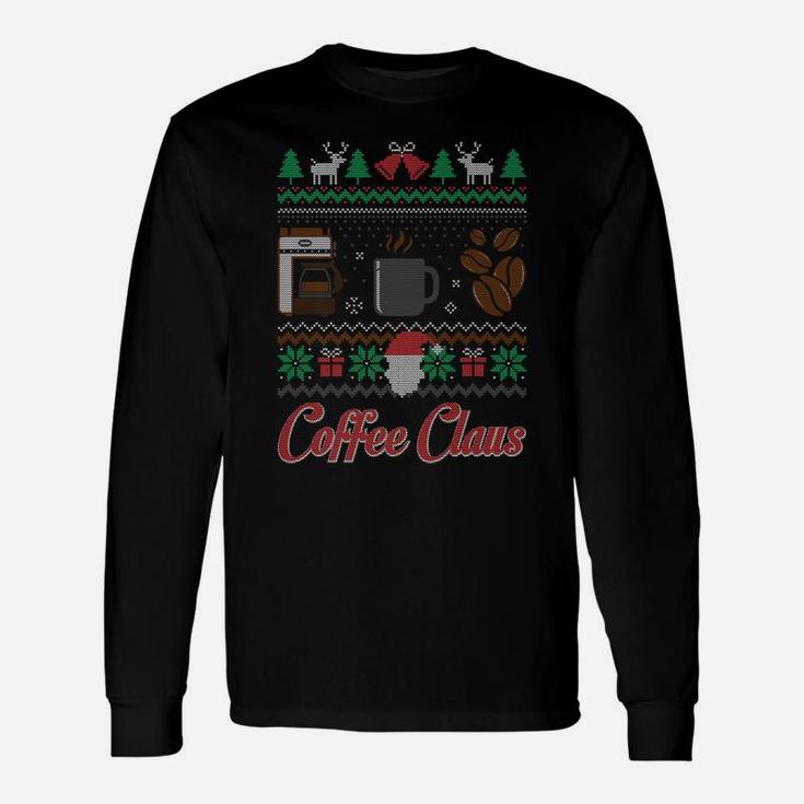 Barista Santa Claus Coffee Lover Ugly Christmas Sweater Unisex Long Sleeve