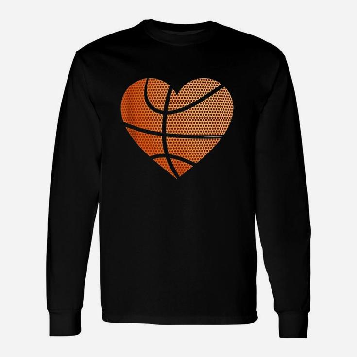 Basketball Ball Love Heart Mom Dad Sports Player Fun Gift Unisex Long Sleeve