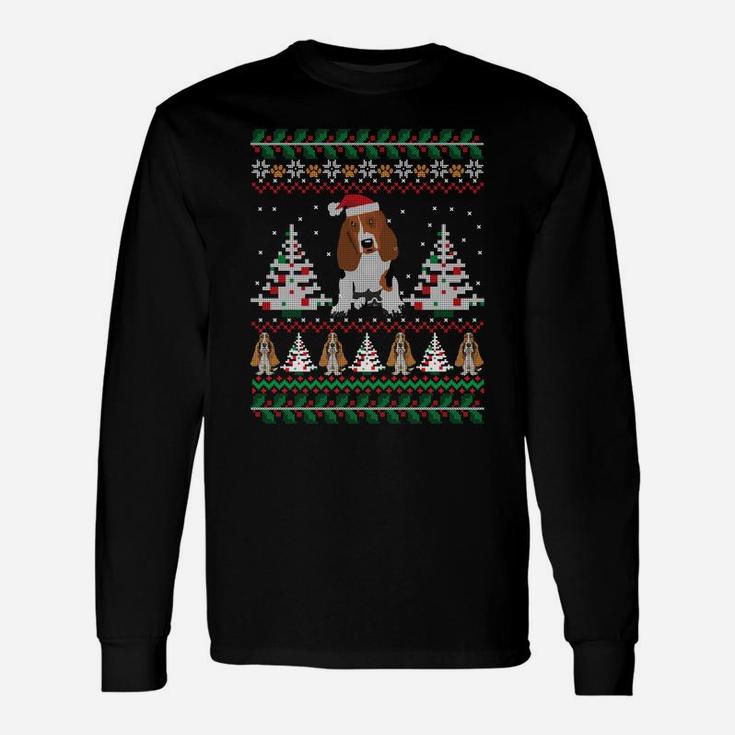 Basset Hound Ugly Christmas Funny Holiday Dog Sweatshirt Unisex Long Sleeve