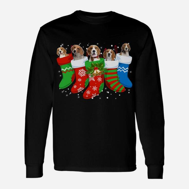 Beagle Christmas Sweatshirt Beagle Dog Cute Socks Xmas Gift Unisex Long Sleeve