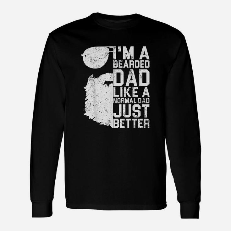 Bearded Dad Funny Beard Humor Fathers Day Gift Idea Unisex Long Sleeve