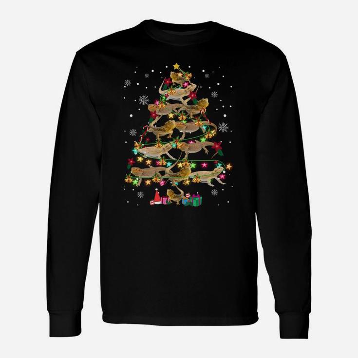 Bearded Dragon Christmas Tree Funny Reptile Lover Xmas Gifts Sweatshirt Unisex Long Sleeve
