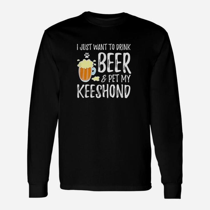Beer And Keeshond Funny Dog Mom Or Dog Dad Gift Idea Unisex Long Sleeve