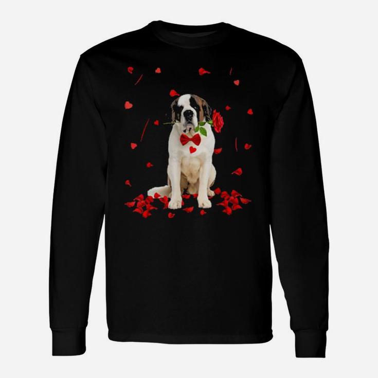 Bernard Valentine's Day Outfit Dog Valentine Long Sleeve T-Shirt